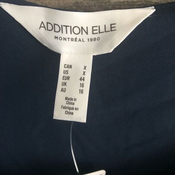 addition Elle plus size X NWT Navy dual layer blouse - Picture 4 of 6